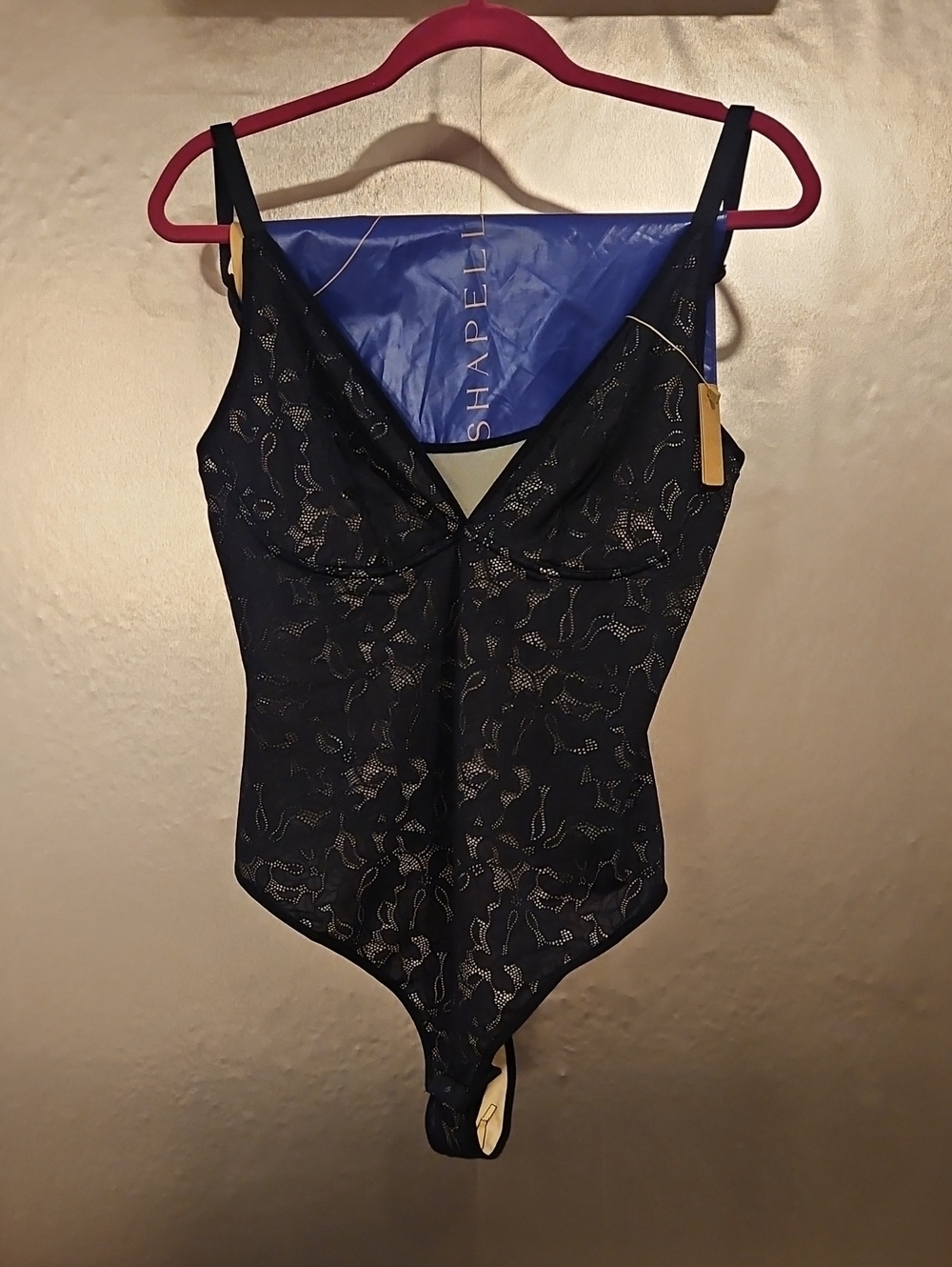 Shapewear Lace Bodysuit - Black Sculpting Underwire Support
